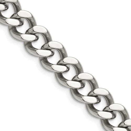 Image of 22" Stainless Steel Polished 11.5mm Curb Chain Necklace