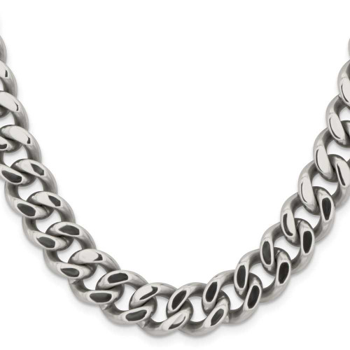 Image of 22" Stainless Steel Polished 13.75mm Curb Chain Necklace