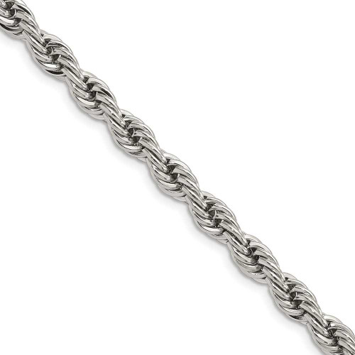 Image of 22" Stainless Steel Polished 6mmRope Chain Necklace