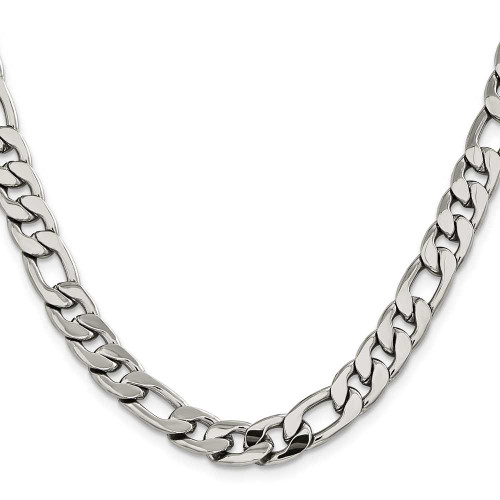 Image of 22" Stainless Steel Polished 8.75mm Figaro Chain Necklace