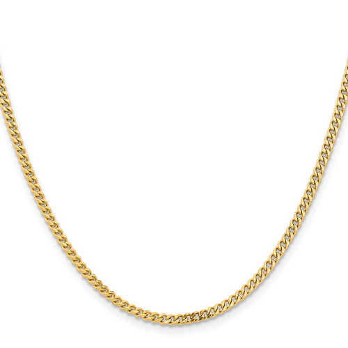 Image of 22" Stainless Steel Polished Yellow IP-plated 3mm Curb Chain Necklace