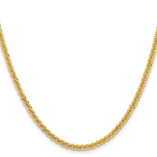 22" Stainless Steel Polished Yellow IP-plated 3mm Cyclone Chain Necklace