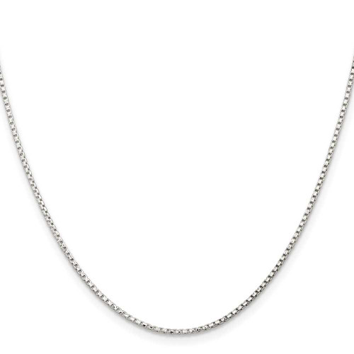 Image of 22" Sterling Silver 1.3mm Diamond-cut Round Box Chain Necklace