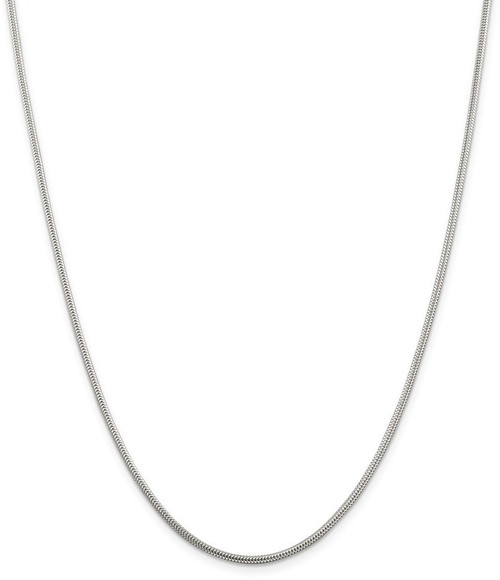 22" Sterling Silver 1.6mm Round Snake Chain Necklace