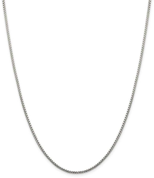 Image of 22" Sterling Silver 1.75mm Diamond-cut Round Box Chain Necklace