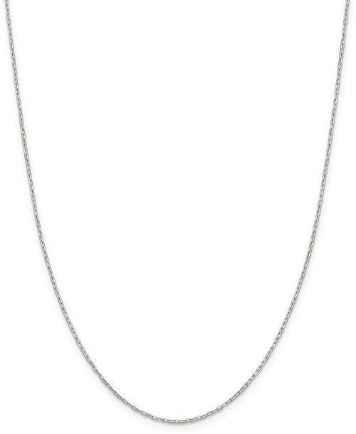 Image of 22" Sterling Silver 1mm Diamond-cut Long Link Cable Chain Necklace w/4in ext.