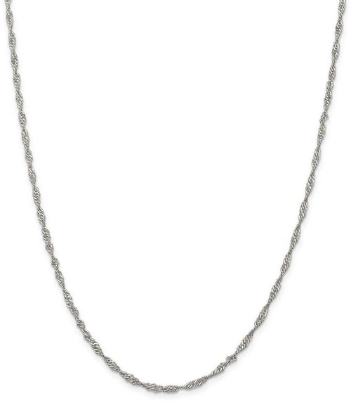 Image of 22" Sterling Silver 2.25mm Singapore Chain Necklace