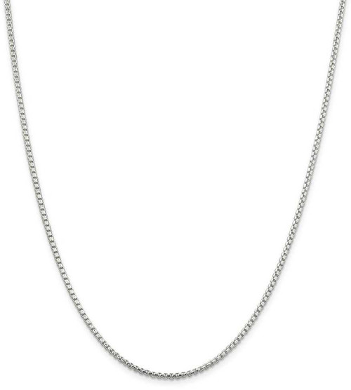 Image of 22" Sterling Silver 2mm Diamond-cut Round Box Chain Necklace