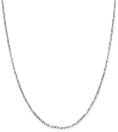 Image of 22" Sterling Silver 2mm Rolo Chain Necklace with Lobster Clasp