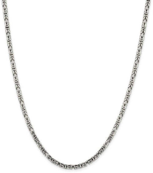 Image of 22" Sterling Silver 3.25mm Byzantine Chain Necklace