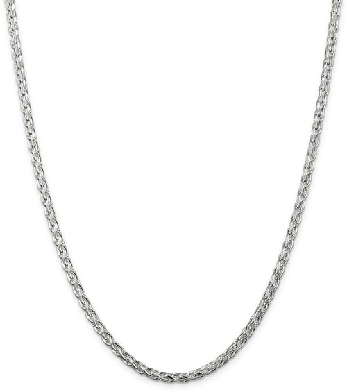 Image of 22" Sterling Silver 3.5mm Diamond-cut Round Spiga Chain Necklace