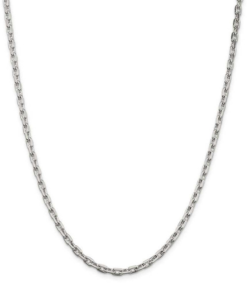 Image of 22" Sterling Silver 3.95mm Beveled Oval Cable Chain Necklace