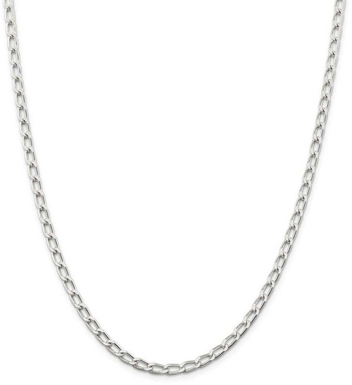 Image of 22" Sterling Silver 4.3mm Open Elongated Link Chain Necklace