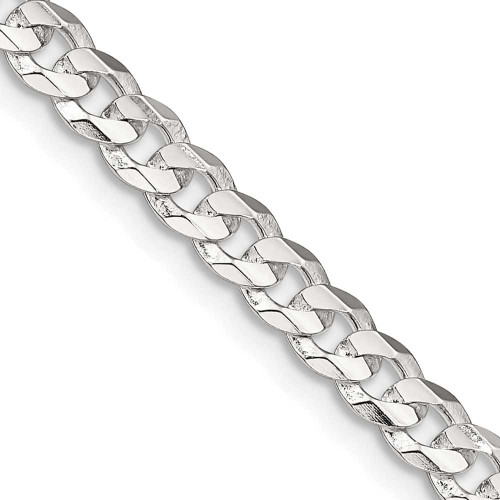 Image of 22" Sterling Silver 4.5mm Concave Beveled Curb Chain Necklace