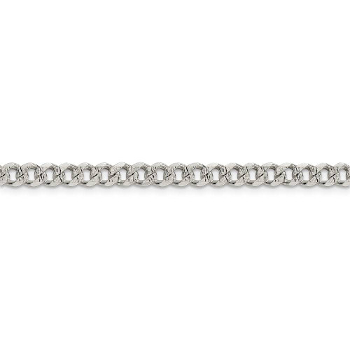 Image of 22" Sterling Silver 4.5mm Pave Curb Chain Necklace