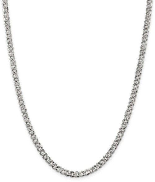 Image of 22" Sterling Silver 4.5mm Pave Curb Chain Necklace