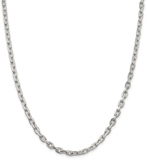 Image of 22" Sterling Silver 4.9mm Beveled Oval Cable Chain Necklace