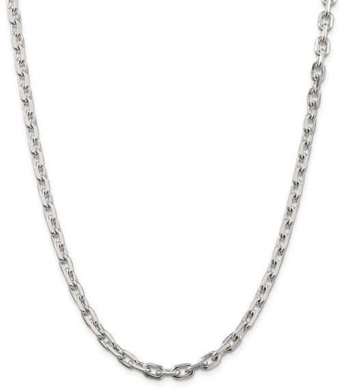 Image of 22" Sterling Silver 5.4mm Beveled Oval Cable Chain Necklace