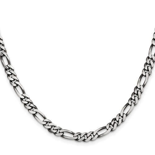Image of 22" Sterling Silver Antiqued 5.5mm Figaro Chain Necklace