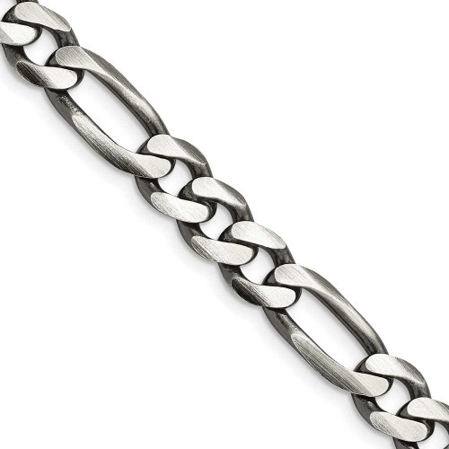 Image of 22" Sterling Silver Antiqued 7.75mm Figaro Chain Necklace