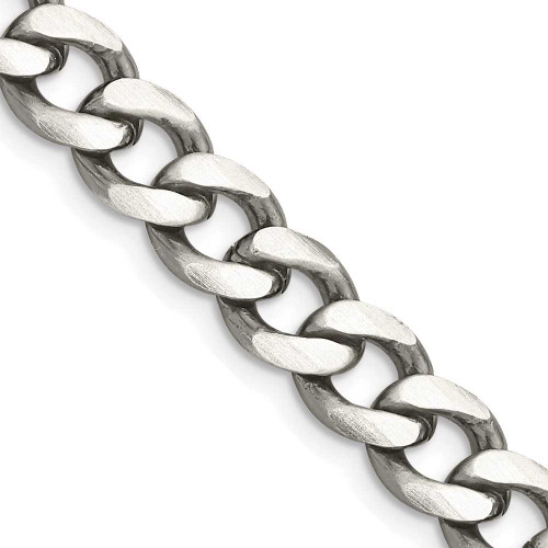 Image of 22" Sterling Silver Antiqued 8mm Curb Chain Necklace