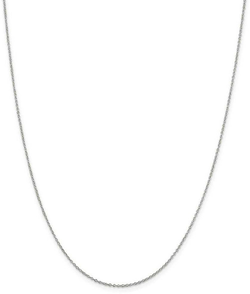 Image of 22" Sterling Silver Rhodium-plated 1.1mm Forzantina Cable Chain Necklace w/4in ext.