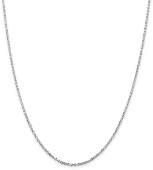 Image of 22" Sterling Silver Rhodium-plated 1.95mm Cable Chain Necklace