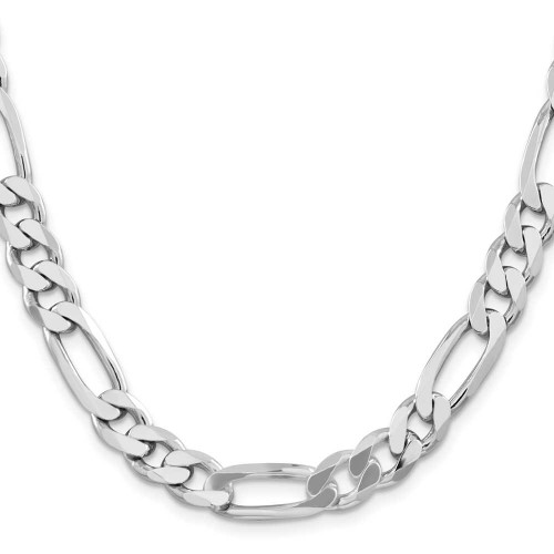 Image of 22" Sterling Silver Rhodium-plated 9mm Figaro Chain Necklace