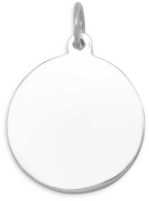 Image of 22mm (7/8") Round Tag Charm 925 Sterling Silver