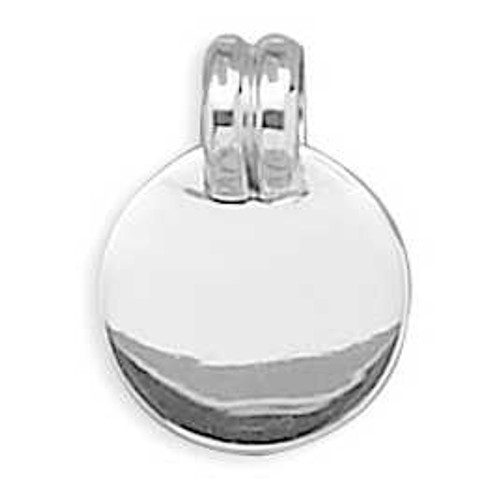 Image of 23mm (7/8") Round Engravable Pendant with 2 Line Bail 925 Sterling Silver - LIMITED STOCK