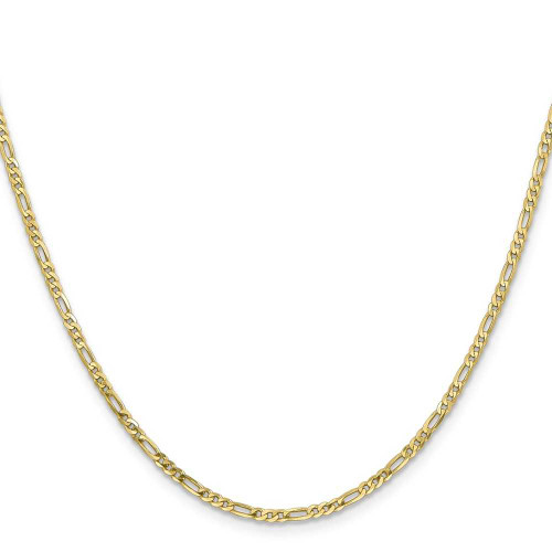 Image of 24" 10K Yellow Gold 2.2mm Flat Figaro Chain Necklace