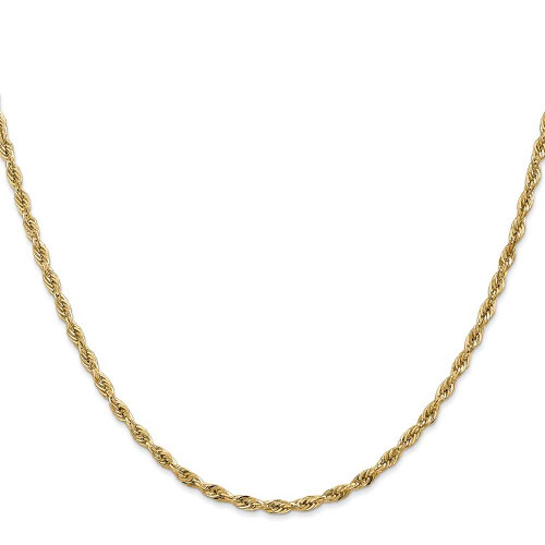 Image of 24" 10K Yellow Gold 2.8mm Semi-Solid Rope Chain Necklace