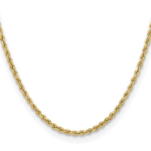 Image of 24" 10K Yellow Gold 3mm Semi-solid Diamond-cut Rope Chain Necklace
