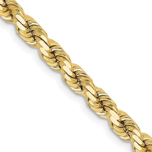 Image of 24" 10K Yellow Gold 4.25mm Diamond-cut Rope Chain Necklace