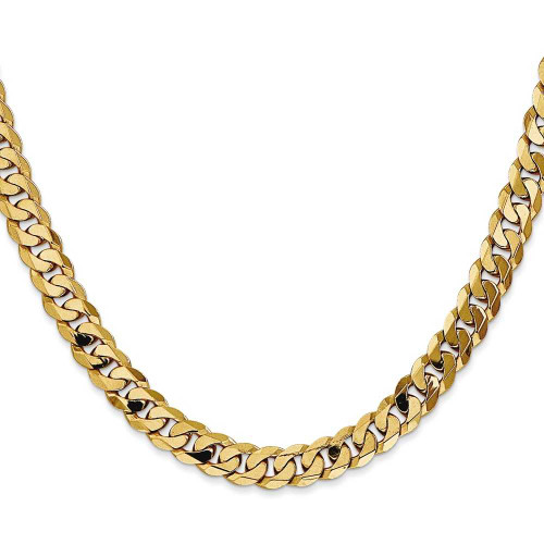 Image of 24" 10K Yellow Gold 6.75mm Flat Beveled Curb Chain Necklace