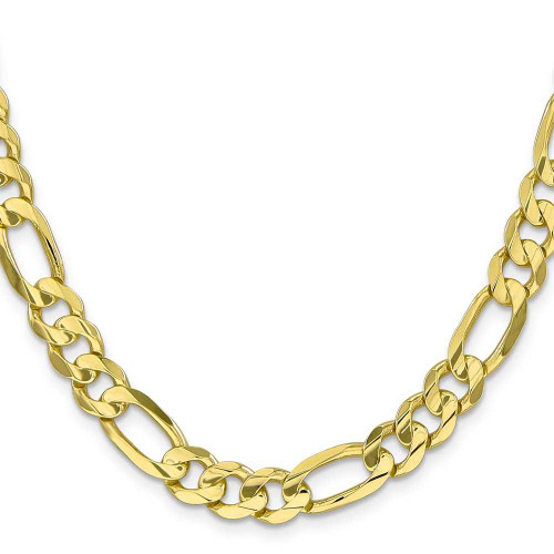 Image of 24" 10K Yellow Gold 8.75mm Light Concave Figaro Chain Necklace