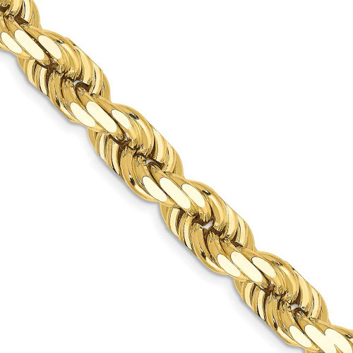 Image of 24" 10K Yellow Gold 8mm Diamond-cut Rope Chain Necklace