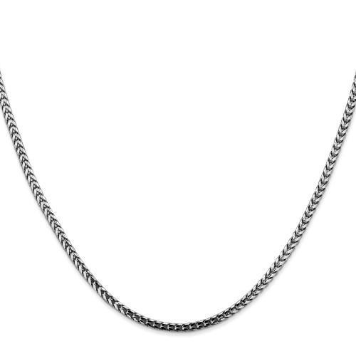24" 14K White Gold 2.5mm Franco Chain Necklace