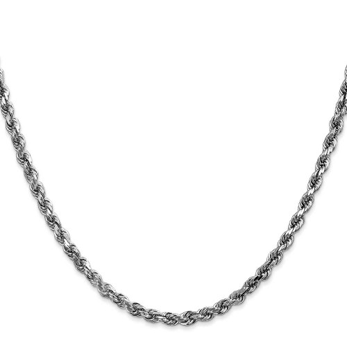 Image of 24" 14K White Gold 3.5mm Diamond-cut Rope with Lobster Clasp Chain Necklace