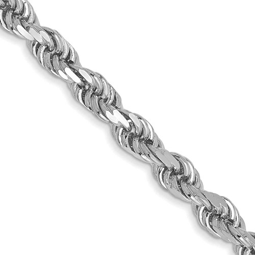 Image of 24" 14K White Gold 3mm Diamond-cut Rope with Lobster Clasp Chain Necklace