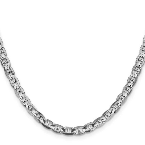 Image of 24" 14K White Gold 4.5mm Concave Anchor Chain Necklace