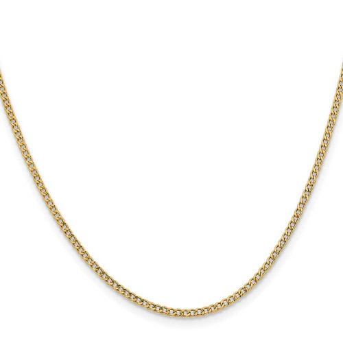 Image of 24" 14K Yellow Gold 1.85mm Semi-Solid Curb Chain Necklace