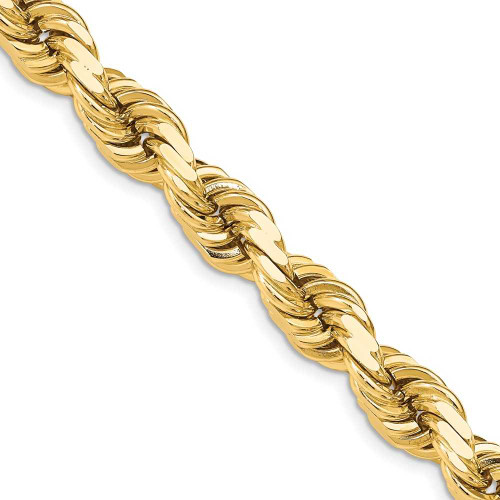 Image of 24" 14K Yellow Gold 12mm Diamond-cut Rope with Fancy Lobster Clasp Chain Necklace