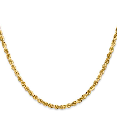 Image of 24" 14K Yellow Gold 3.35mm Diamond-cut Quadruple Rope Chain Necklace