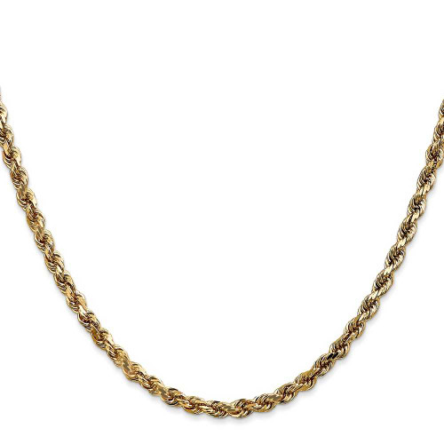 Image of 24" 14K Yellow Gold 3.5mm Diamond-cut Rope with Lobster Clasp Chain Necklace