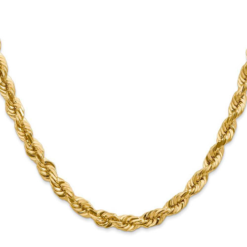 Image of 24" 14K Yellow Gold 5.5mm Diamond-cut Rope with Lobster Clasp Chain Necklace