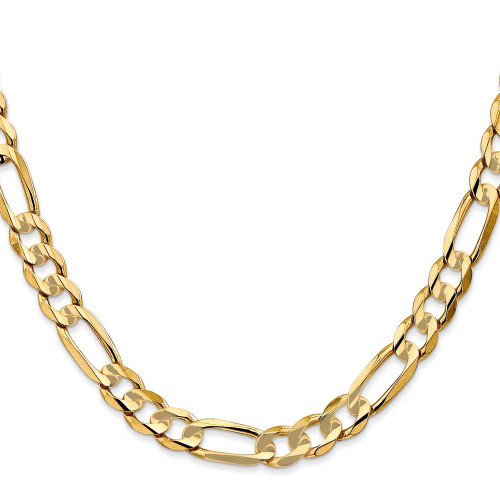 Image of 24" 14K Yellow Gold 6.75mm Concave Open Figaro Chain Necklace