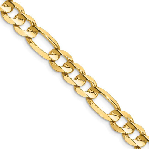 Image of 24" 14K Yellow Gold 7.5mm Concave Open Figaro Chain Necklace