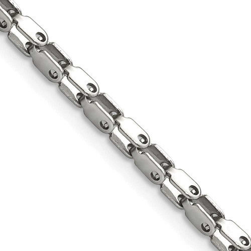 Image of 24" Stainless Steel 2.5mm Polished Solid Fancy Link Chain Necklace