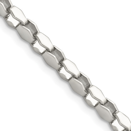 24" Stainless Steel 3.5mm Polished Fancy Link Chain Necklace